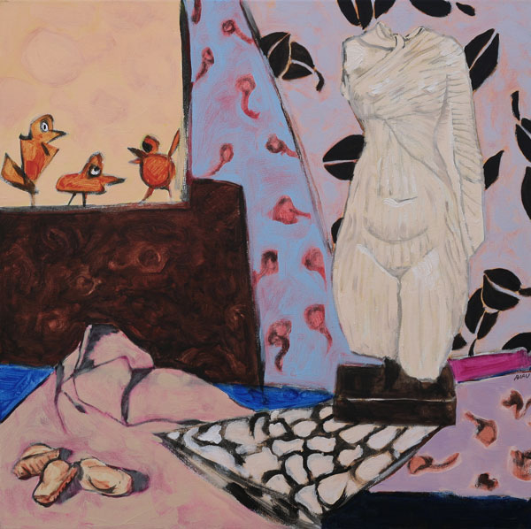 Madeleines et Nefertiti - 60x60 - huile sur toile